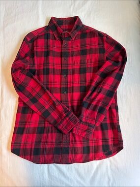 Merona Red and Black Plaid Button-Down Shirt